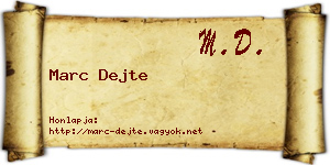 Marc Dejte névjegykártya